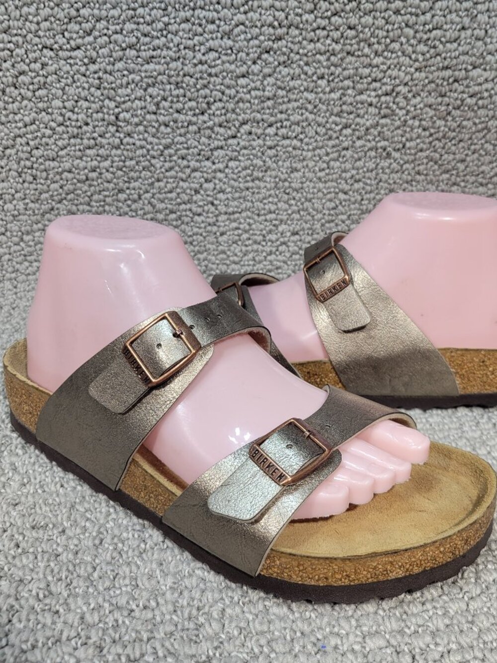 Birkenstock Sydney Women's Size 8 Graceful Taupe Birko Flor Double Strap Sandal